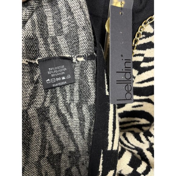 Belldini Plus Size Black Label Women's Zebra Jacquard Sweater Jacket 3X NWT's - Picture 7 of 8